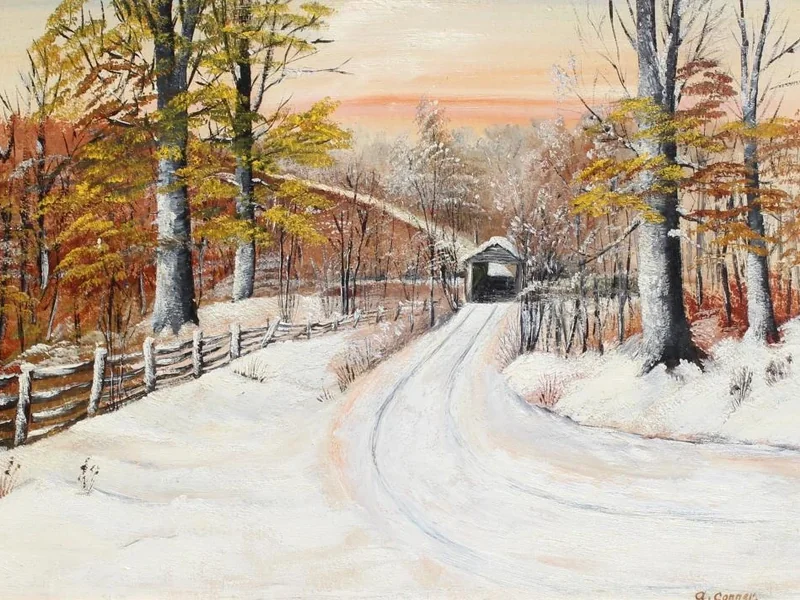 1848-Albert Clinton Conner - Ponte coperto in inverno